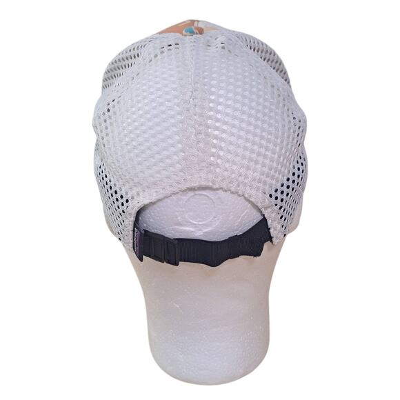 Patagonia Duckbill Trucker Hat Peach Floral Mesh Adjustable Reflective Logo Hat - Picture 4 of 7